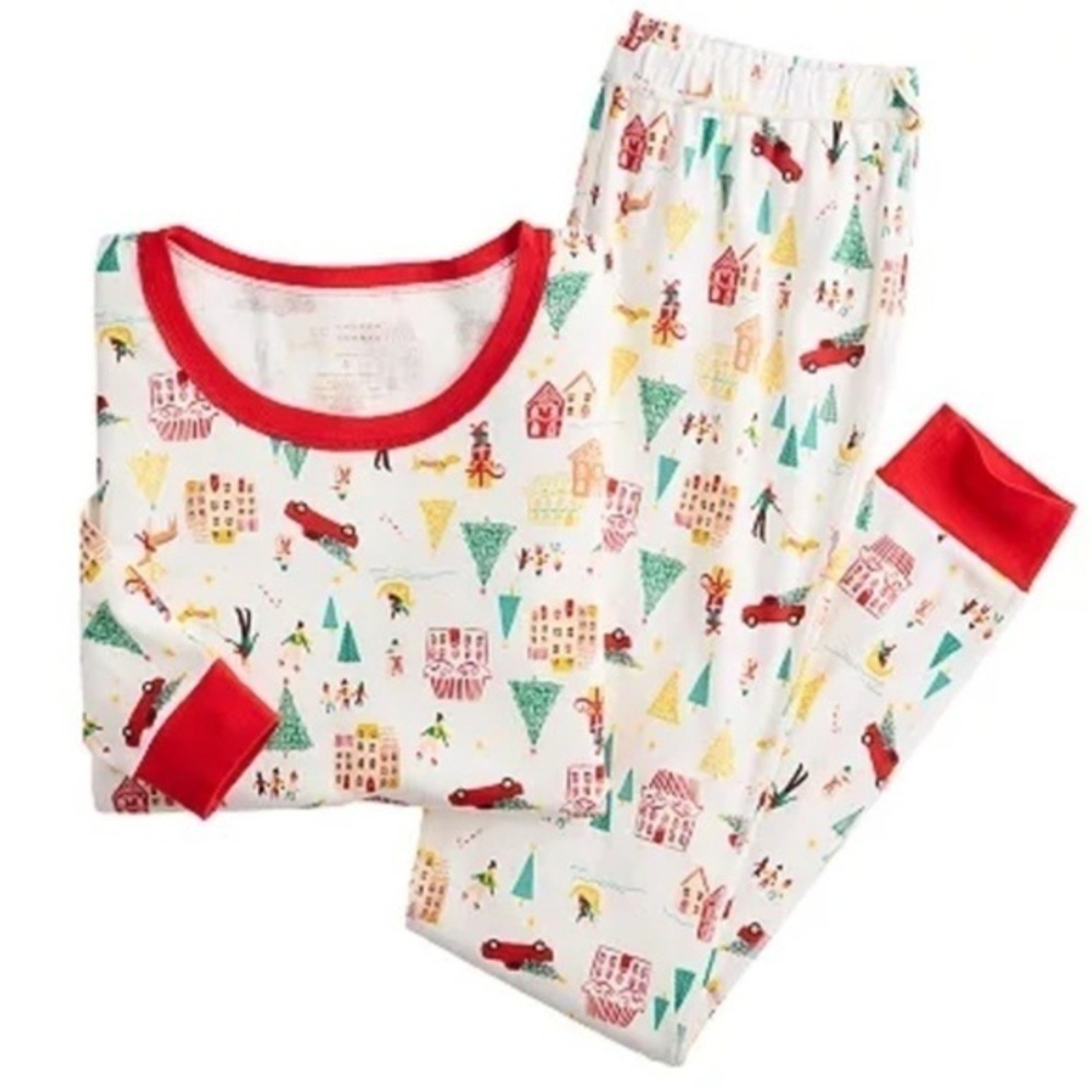 LC LAUREN CONRAD HOLIDAY VILLAGE PAJAMA SET SIZE 12